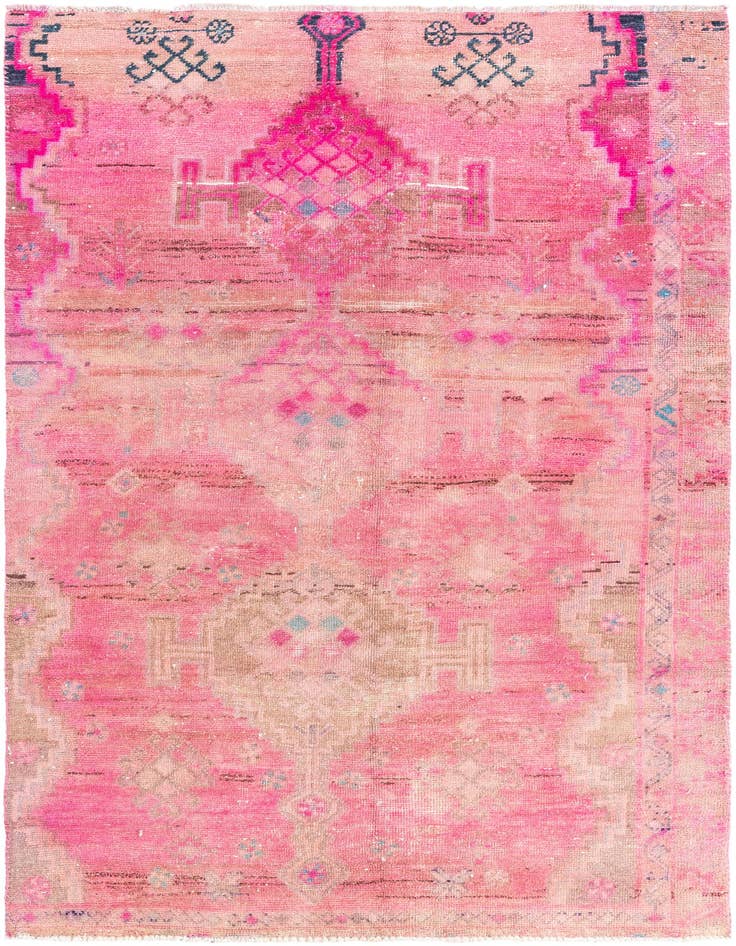 Detail image of 4' 6 x 7' 3 Hand Knotted Ultra Vintage Persian Wool Rug