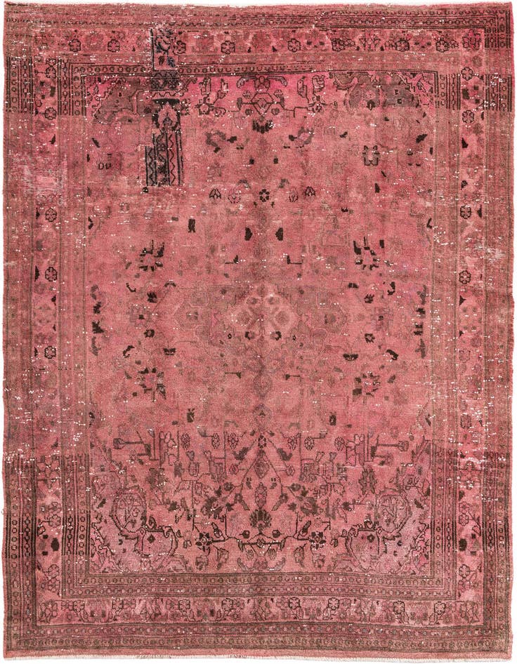 Detail image of 6' 9 x 9' 3 Hand Knotted Ultra Vintage Persian Wool Rug