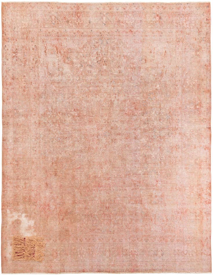 Detail image of 9' 7 x 13' Hand Knotted Ultra Vintage Persian Wool Rug