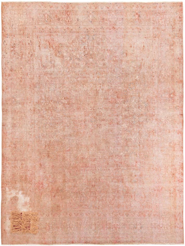 Detail image of 9' 7 x 13' Hand Knotted Ultra Vintage Persian Wool Rug