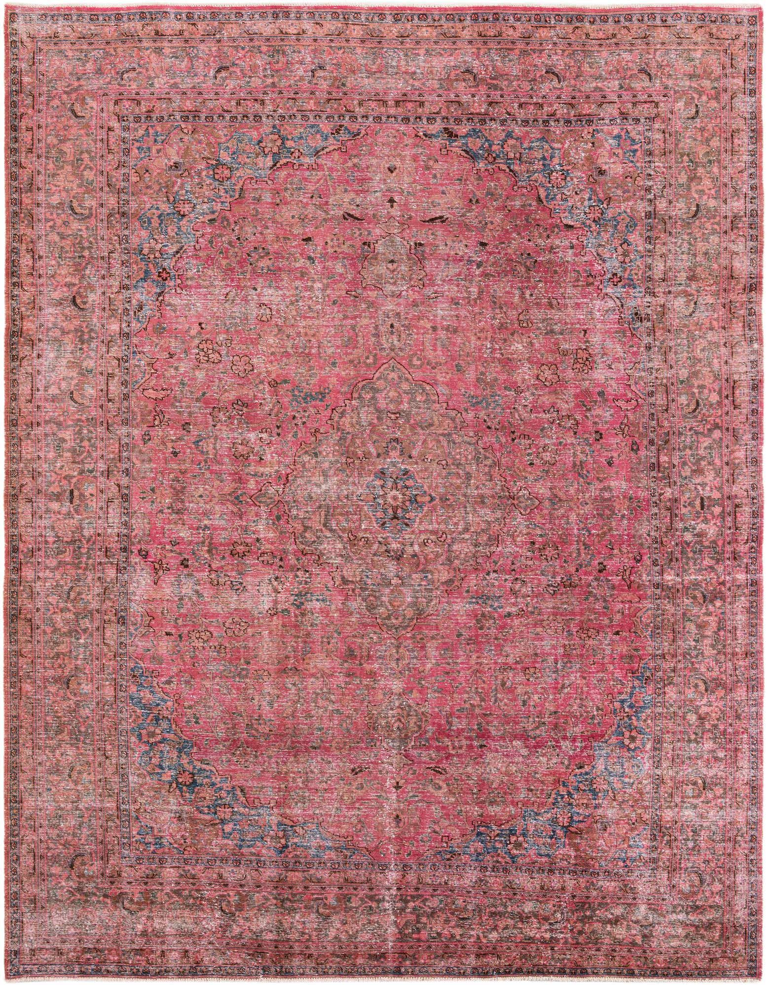 9' 5 x 12' 4 Hand Knotted Ultra Vintage Persian Wool Rug