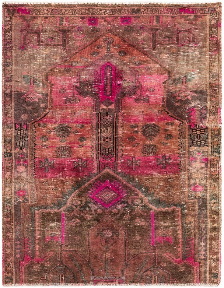 Detail image of 3' 3 x 5' 2 Hand Knotted Ultra Vintage Persian Wool Rug