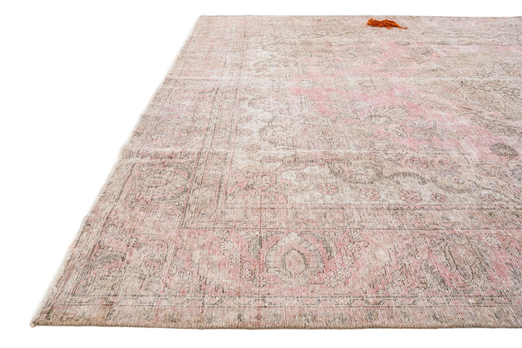 9' 2 x 12' 5 Hand Knotted Ultra Vintage Persian Wool Rug
