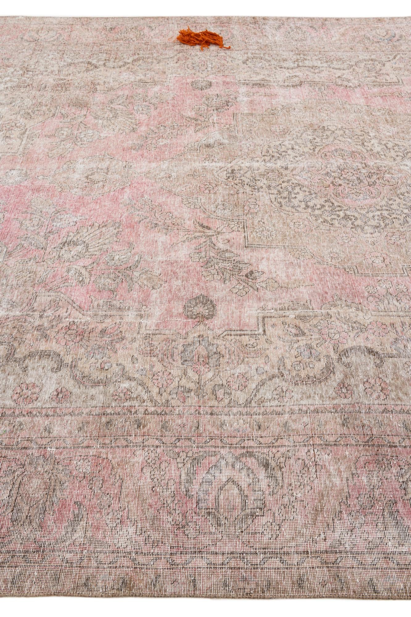 9' 2 x 12' 5 Hand Knotted Ultra Vintage Persian Wool Rug