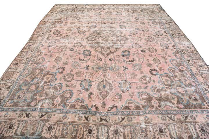 9' 3 x 11' 1 Hand Knotted Ultra Vintage Persian Wool Rug
