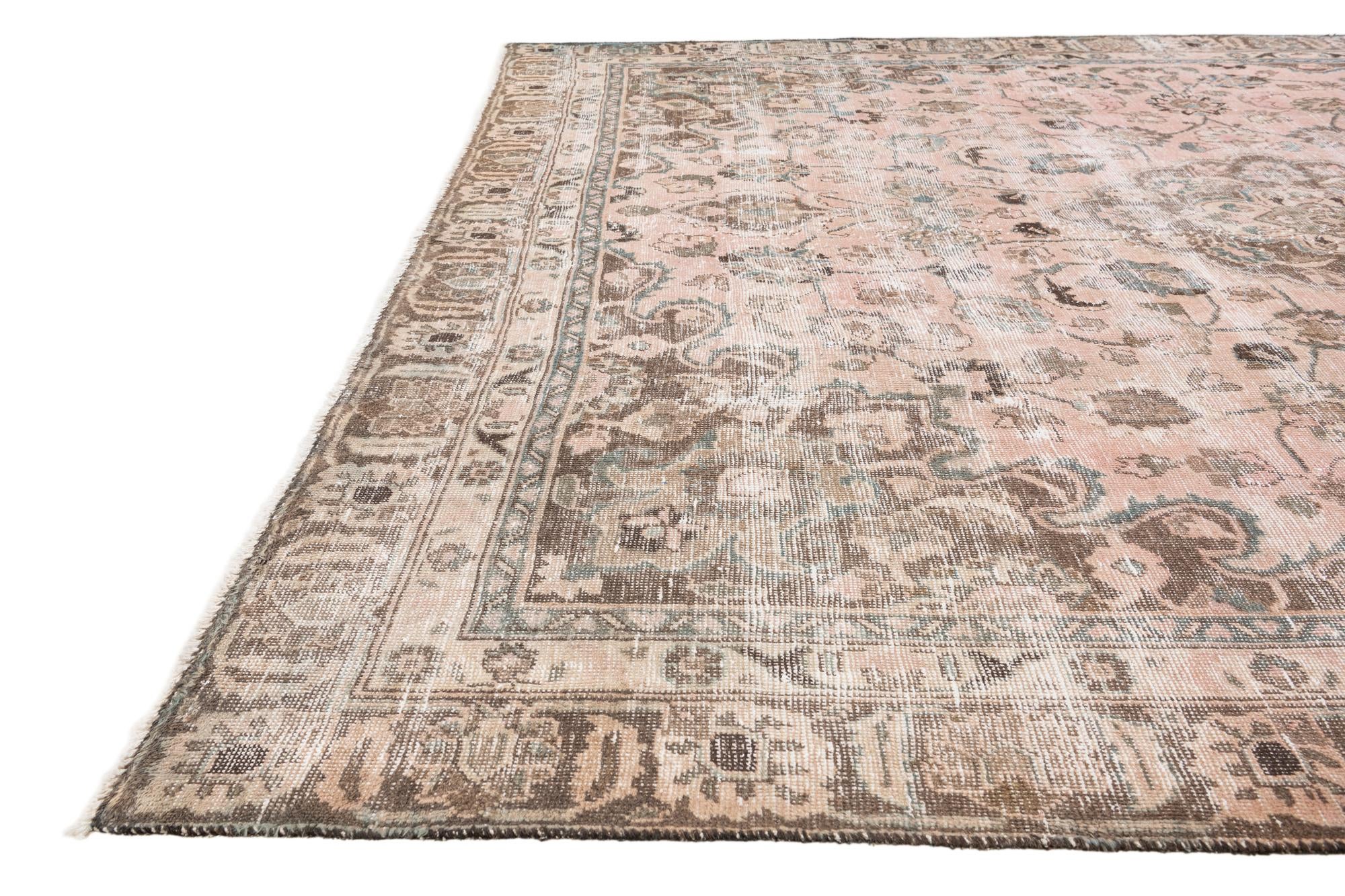 9' 3 x 11' 1 Hand Knotted Ultra Vintage Persian Wool Rug
