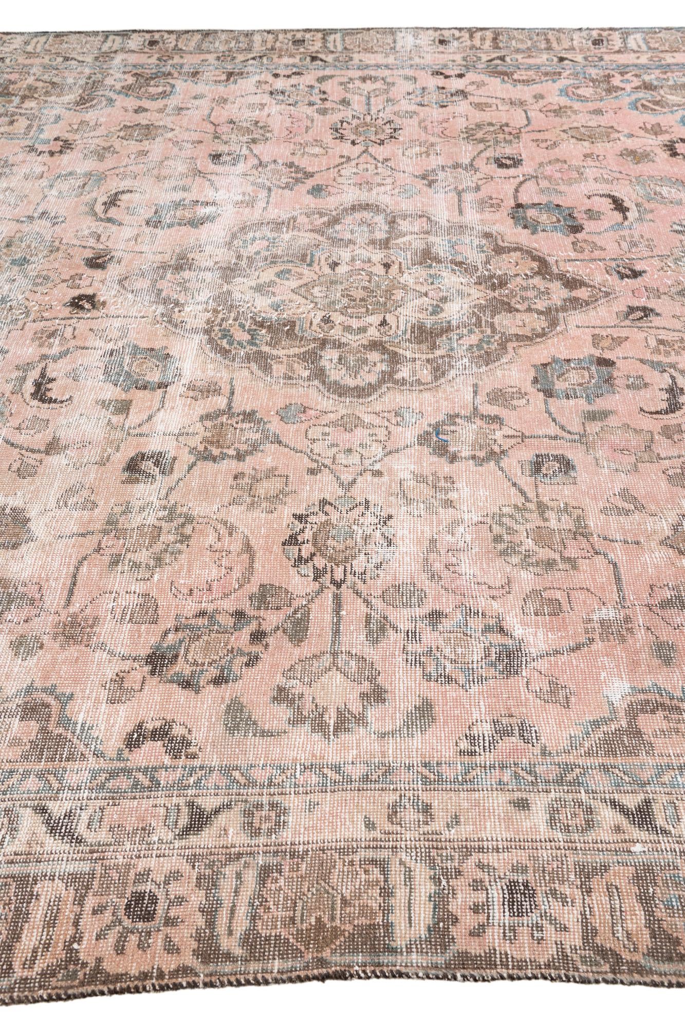 9' 3 x 11' 1 Hand Knotted Ultra Vintage Persian Wool Rug