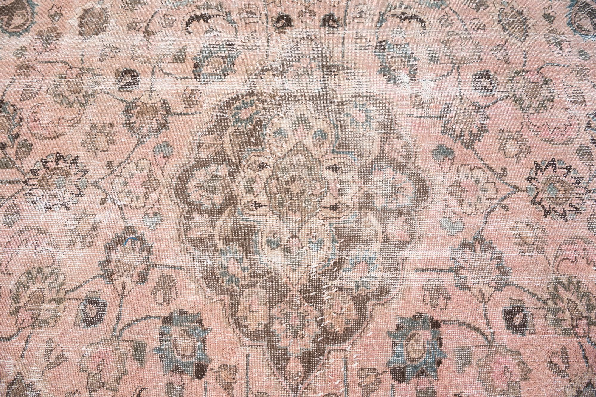 9' 3 x 11' 1 Hand Knotted Ultra Vintage Persian Wool Rug