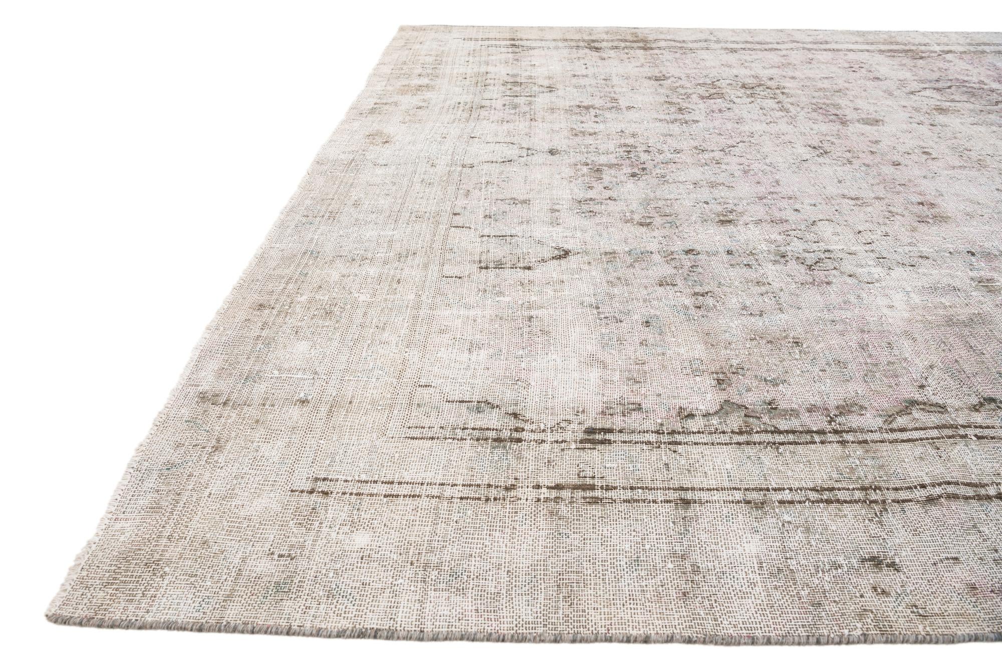 8' x 12' 3 Hand Knotted Ultra Vintage Persian Wool Rug