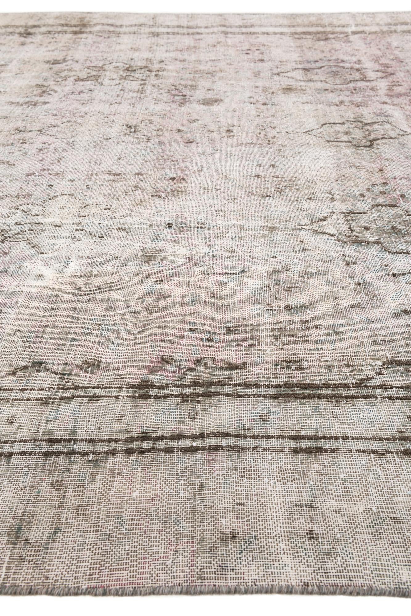 8' x 12' 3 Hand Knotted Ultra Vintage Persian Wool Rug