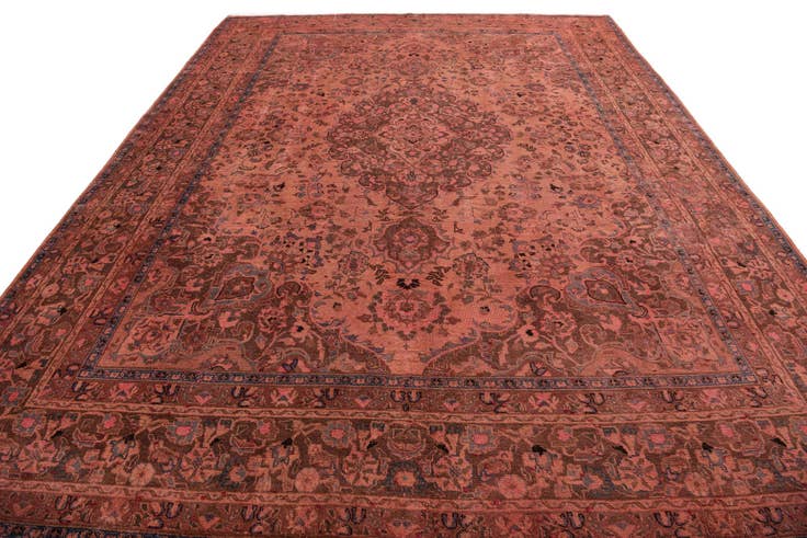Detail image of 9' 5 x 12' 6 Hand Knotted Ultra Vintage Persian Wool Rug