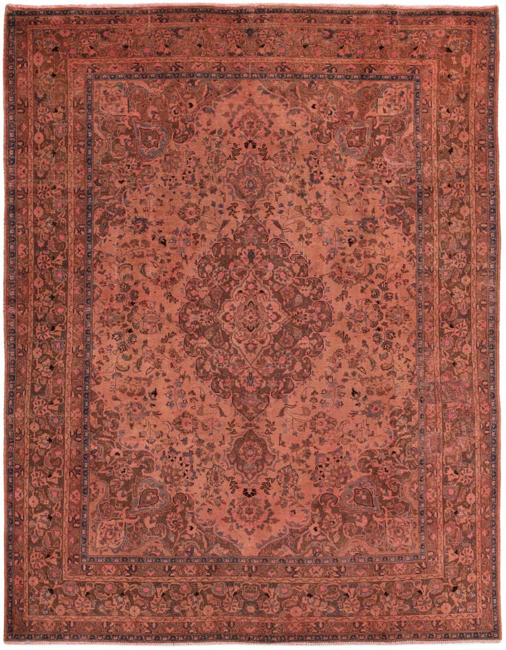 Detail image of 9' 5 x 12' 6 Hand Knotted Ultra Vintage Persian Wool Rug