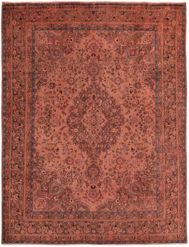 9' 5 x 12' 6 Hand Knotted Ultra Vintage Persian Wool Rug
