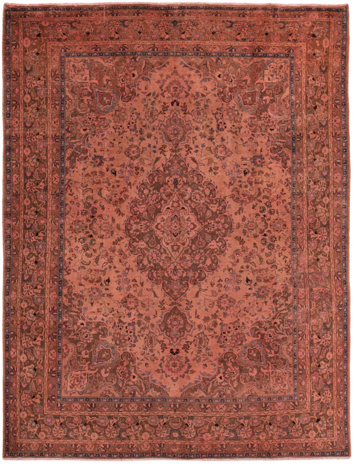 Detail image of 9' 5 x 12' 6 Hand Knotted Ultra Vintage Persian Wool Rug