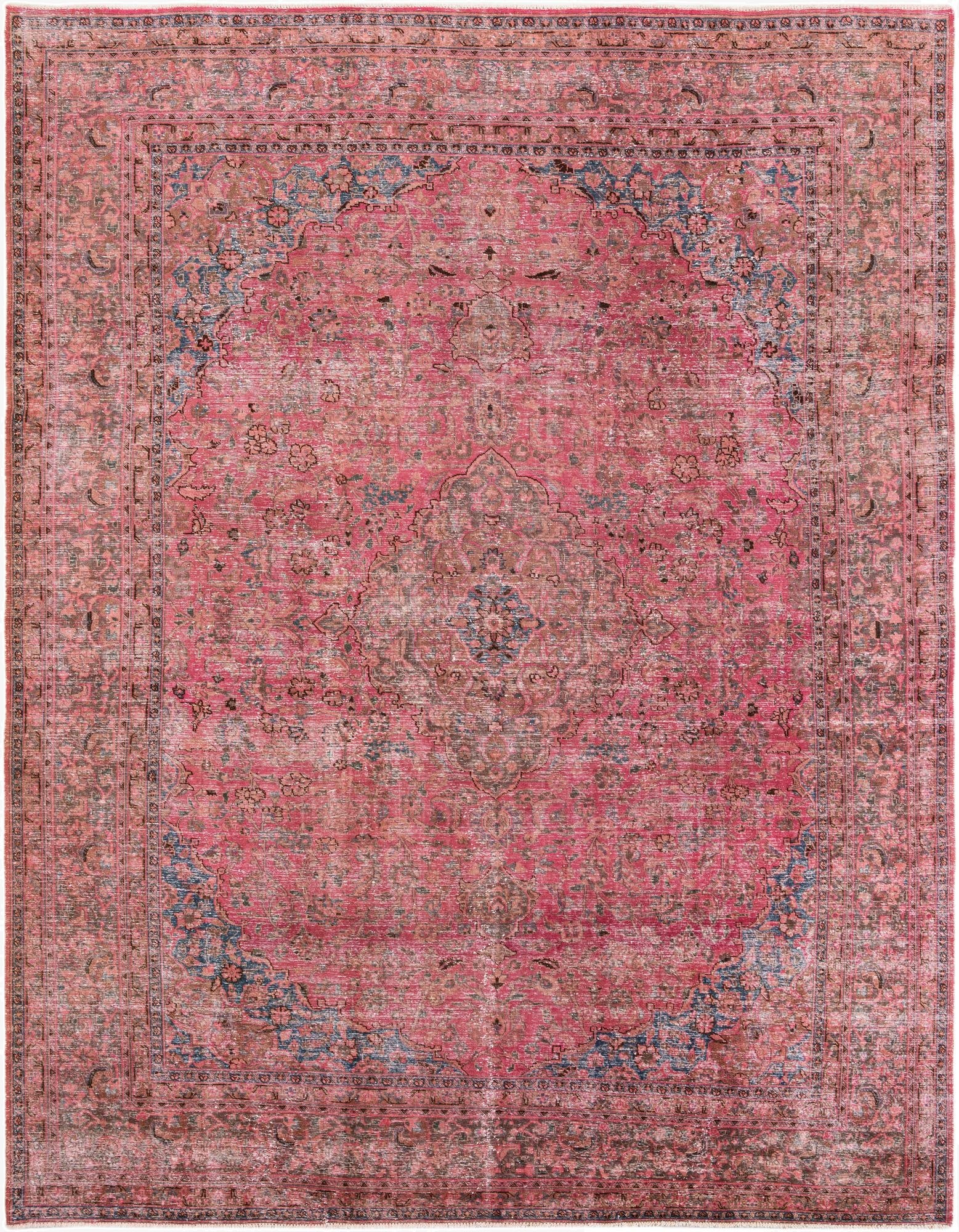 9' 5 x 12' 4  Hand Knotted Ultra Vintage Persian Wool Rug