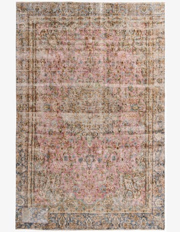 8' x 12' Hand Knotted Ultra Vintage Persian Wool Rug