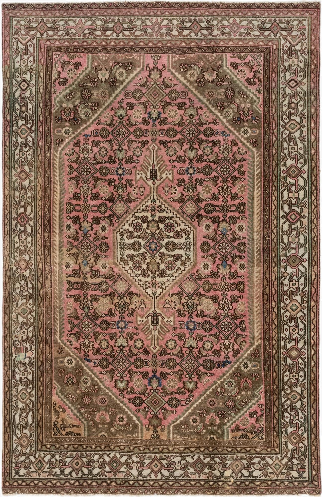  6' 2 x 9' 8  Hand Knotted Ultra Vintage Persian Wool Rug