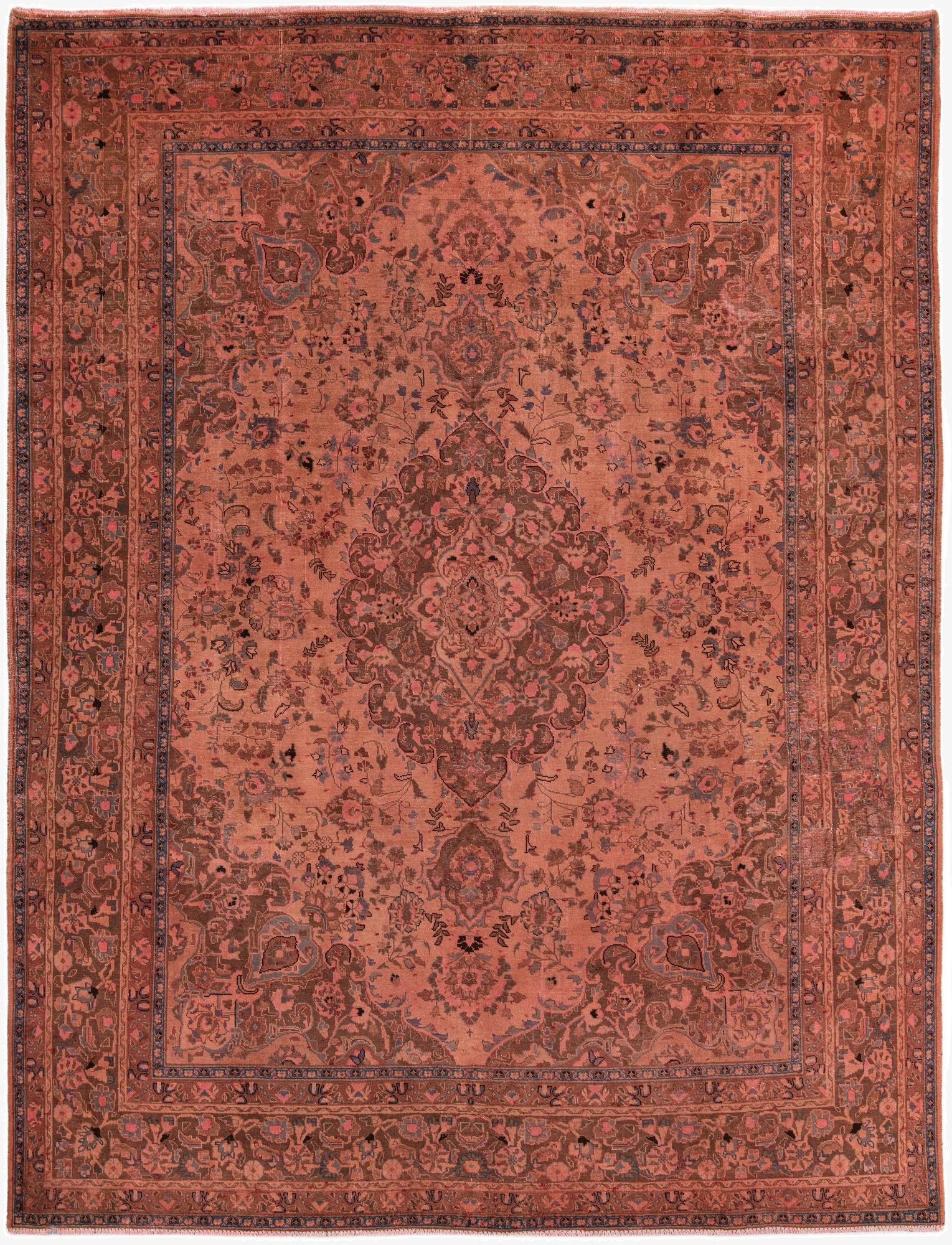 9' 5 x 12' 6  Hand Knotted Ultra Vintage Persian Wool Rug
