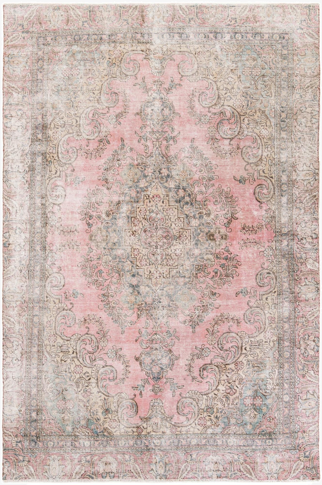 7' 2 x 10' 10  Hand Knotted Ultra Vintage Persian Wool Rug
