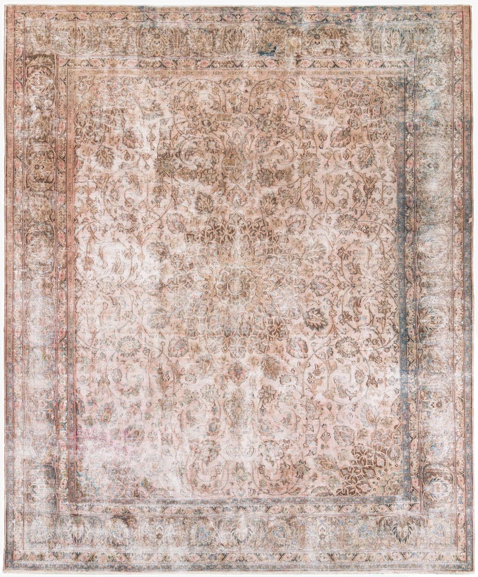 9' 8 x 11' 10  Hand Knotted Ultra Vintage Persian Wool Rug