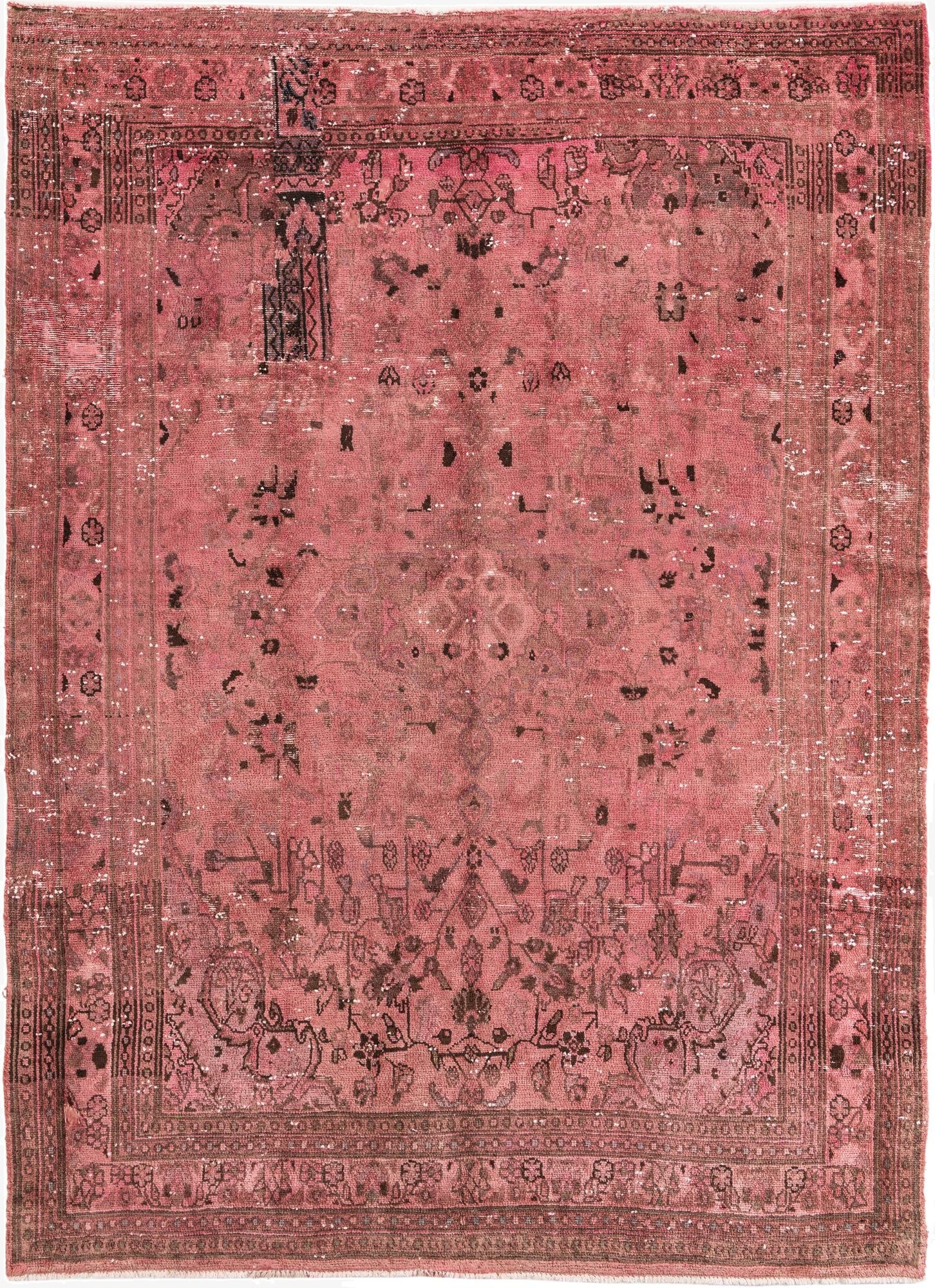 6' 9 x 9' 3  Hand Knotted Ultra Vintage Persian Wool Rug