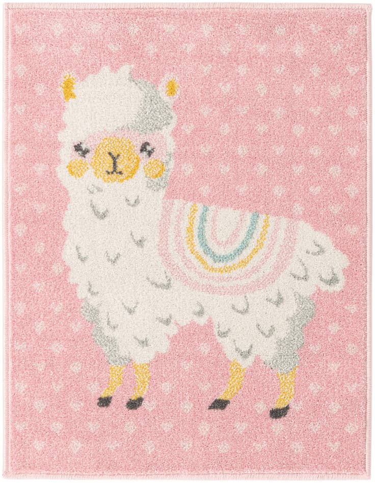 Detail image of 2' 2 x 3' Llama Whimsy Kids Rug
