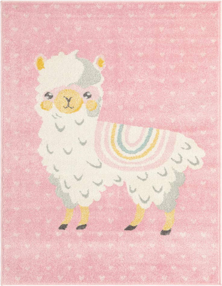 Detail image of 4' x 6' Llama Whimsy Kids Rug