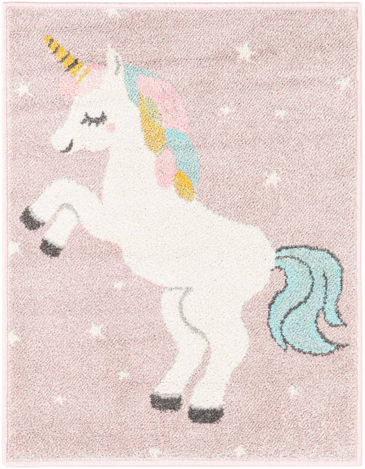 Detail image of 2' 2 x 2' 11 Unicorn Whimsy Kids Rug