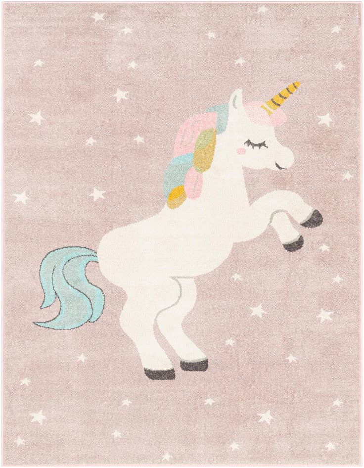 Detail image of 5' 3 x 8' Unicorn Whimsy Kids Rug