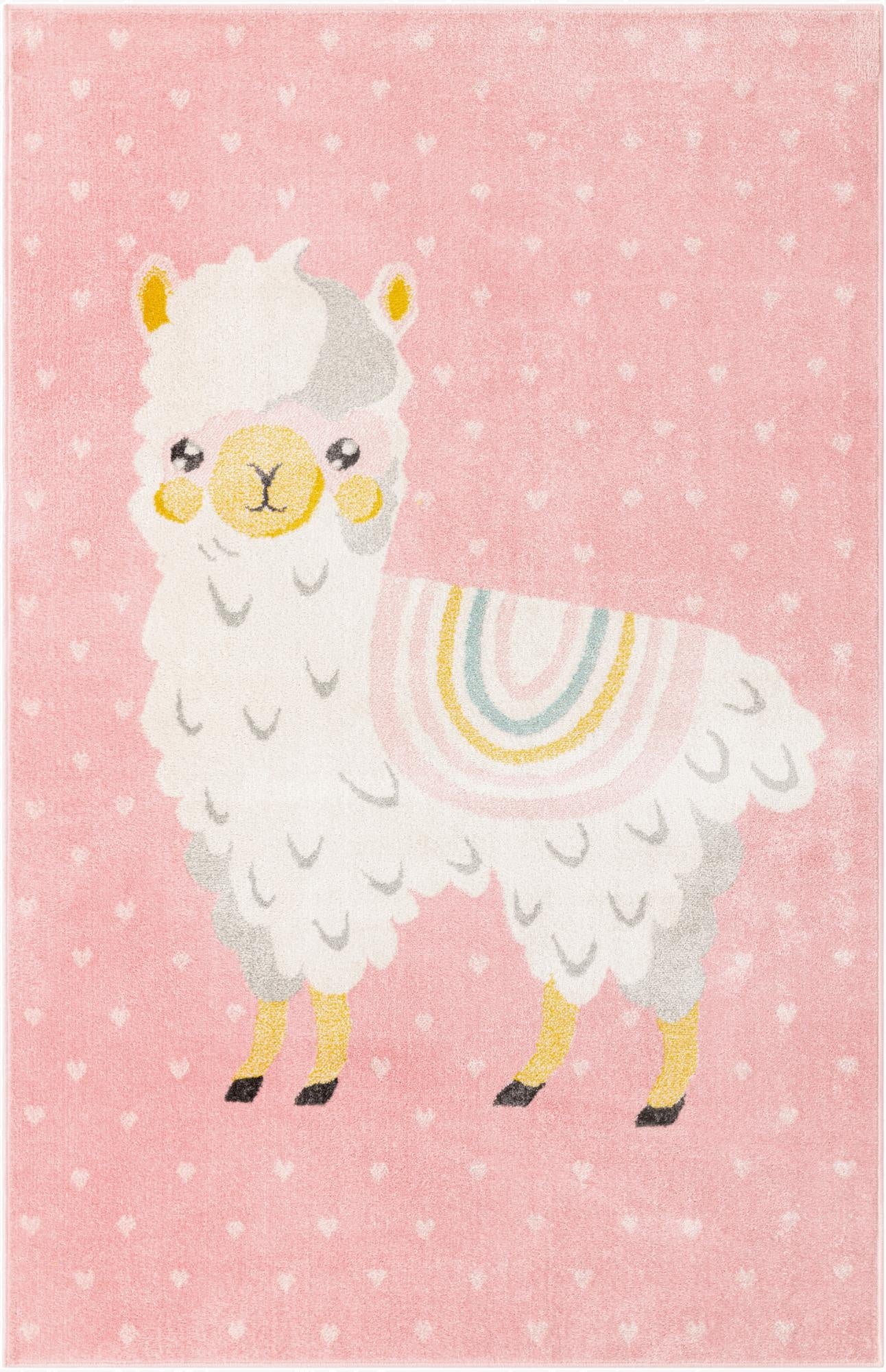 Primary image 5' 3 x 8' Llama Whimsy Kids Rug