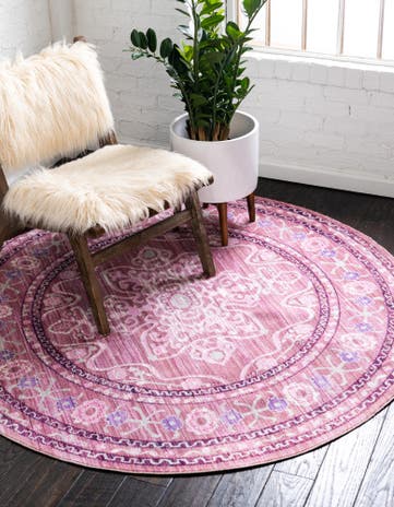 6' x 6' Aqua Round Rug