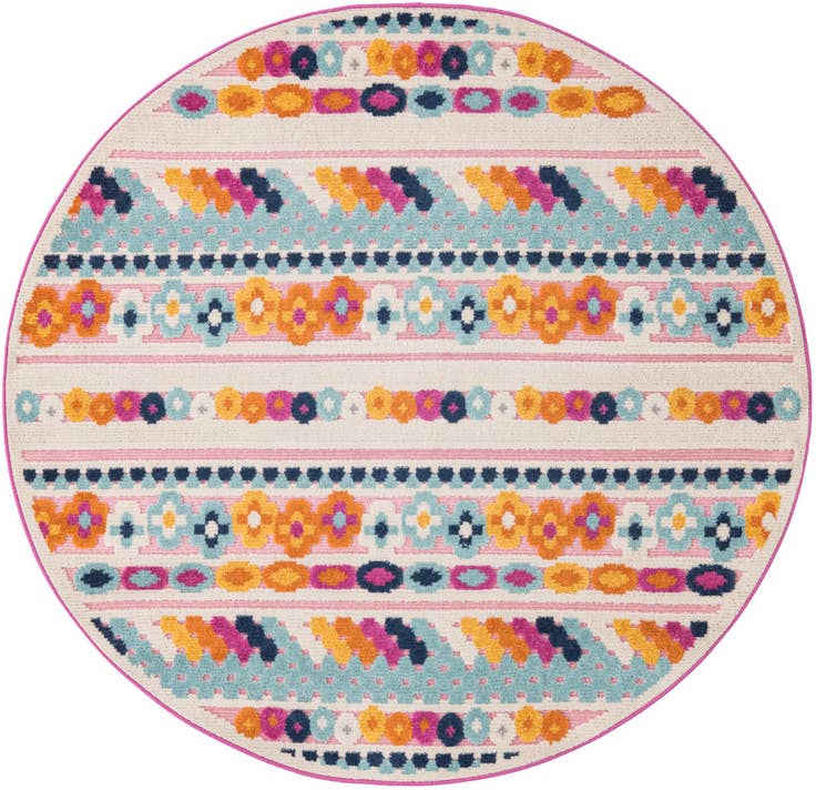 Detail image of 5' 3 x 5' 3 Easy-Clean Aruba Indoor / Outdoor Round Rug