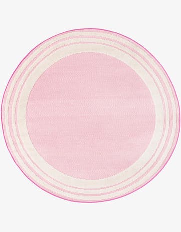 Pink Easy-Clean Aruba Indoor / Outdoor Round Rug