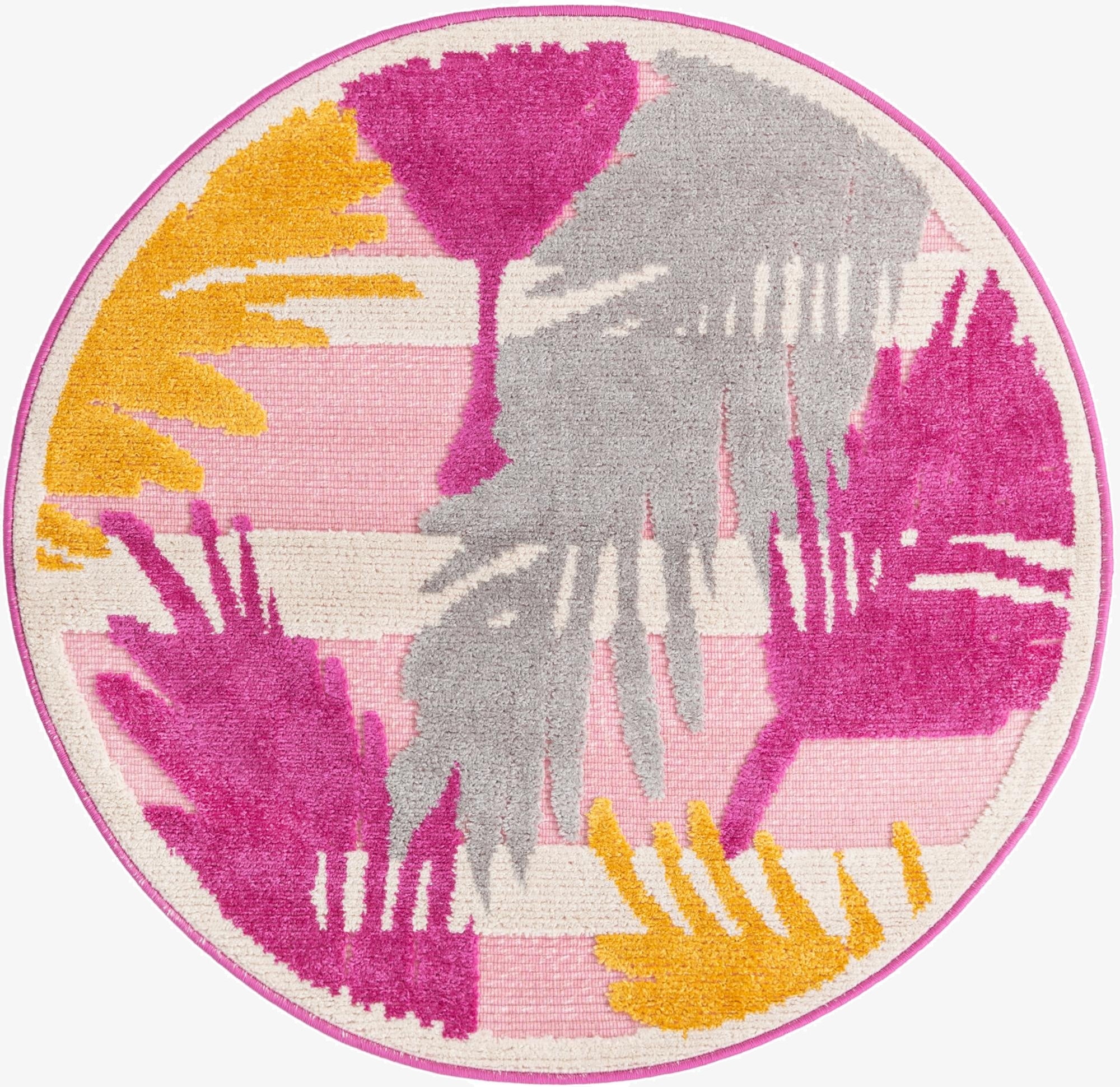 3' 3 x 3' 3  Washable Aruba Indoor / Outdoor Round Rug