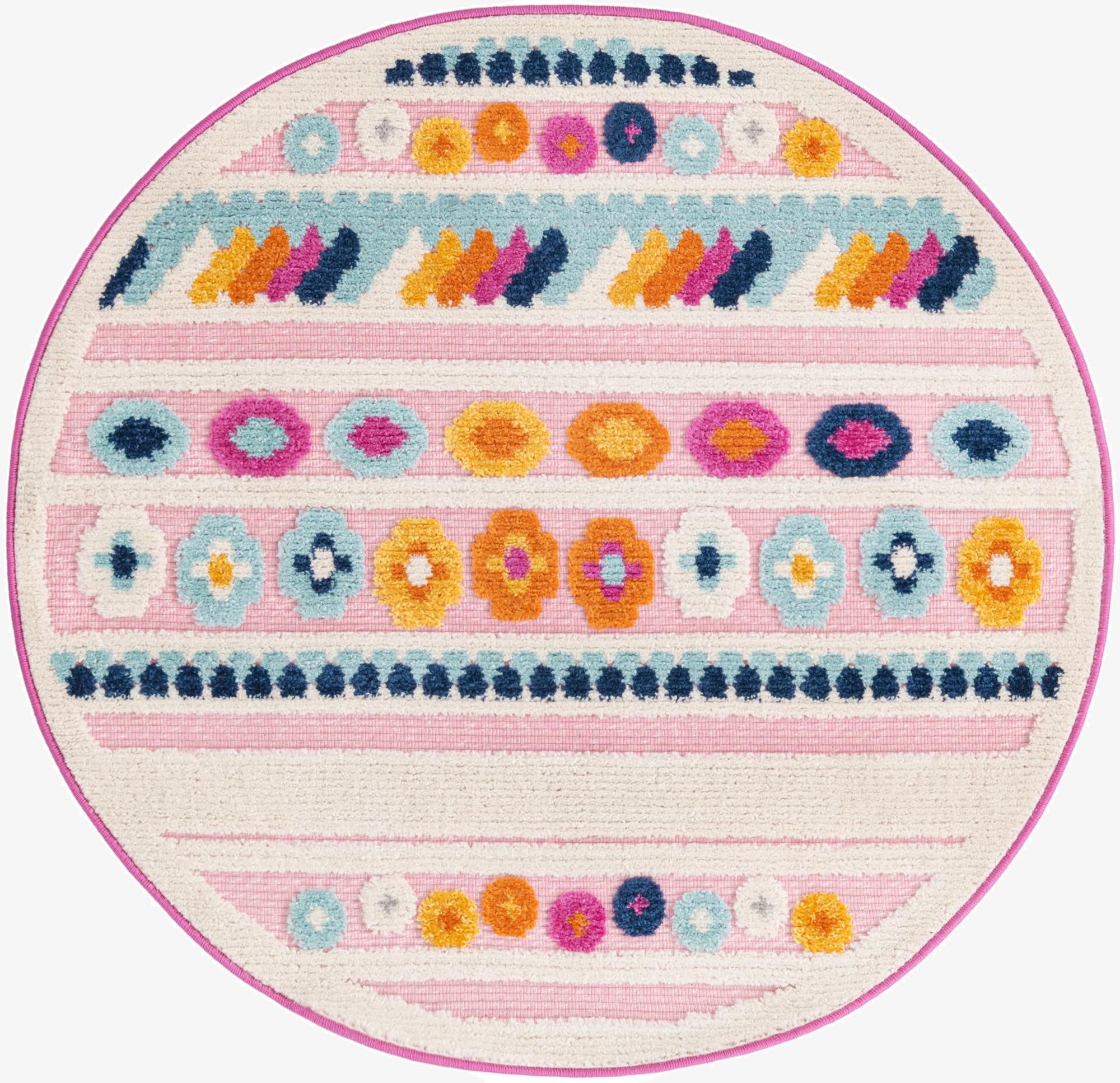 3' 3 x 3' 3  Washable Aruba Indoor / Outdoor Round Rug