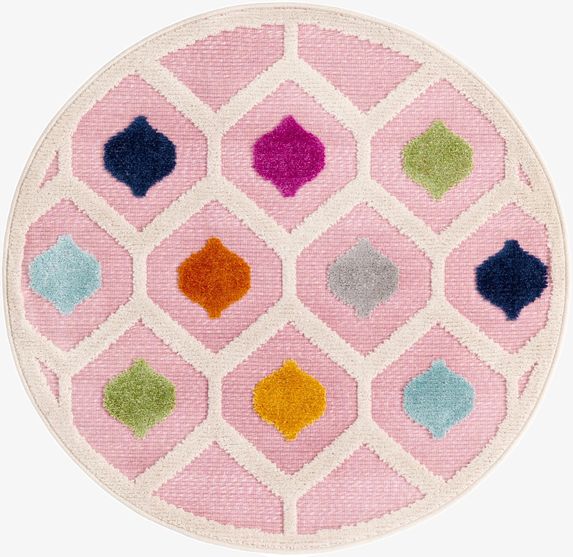 3' 3 x 3' 3  Washable Aruba Indoor / Outdoor Round Rug