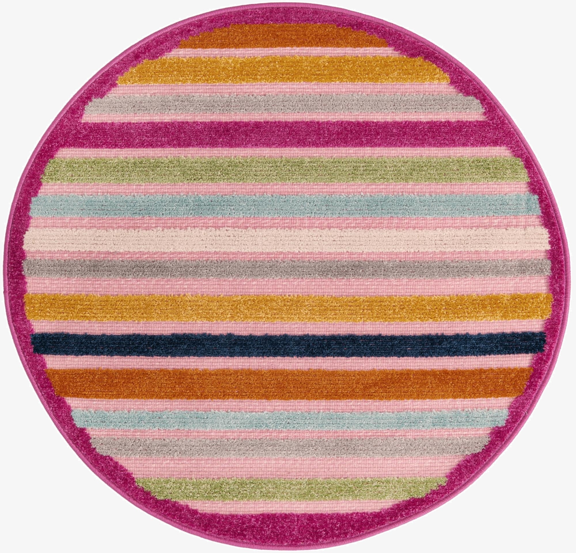 3' 3 x 3' 3  Washable Aruba Indoor / Outdoor Round Rug