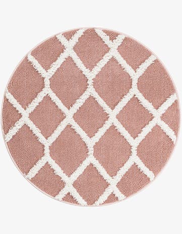 Pink Boho Round Rug