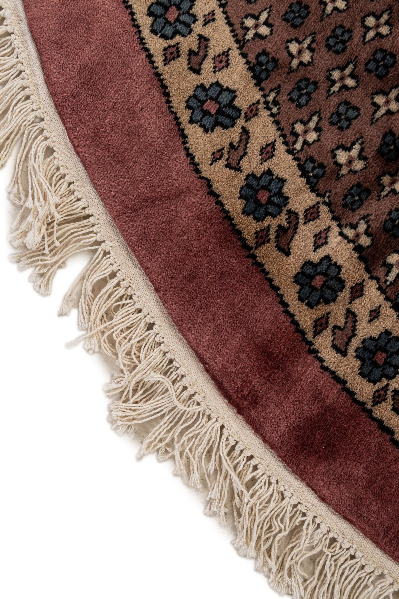 5' 11 x 6' Hand Knotted Bokhara Oriental Wool Round Rug