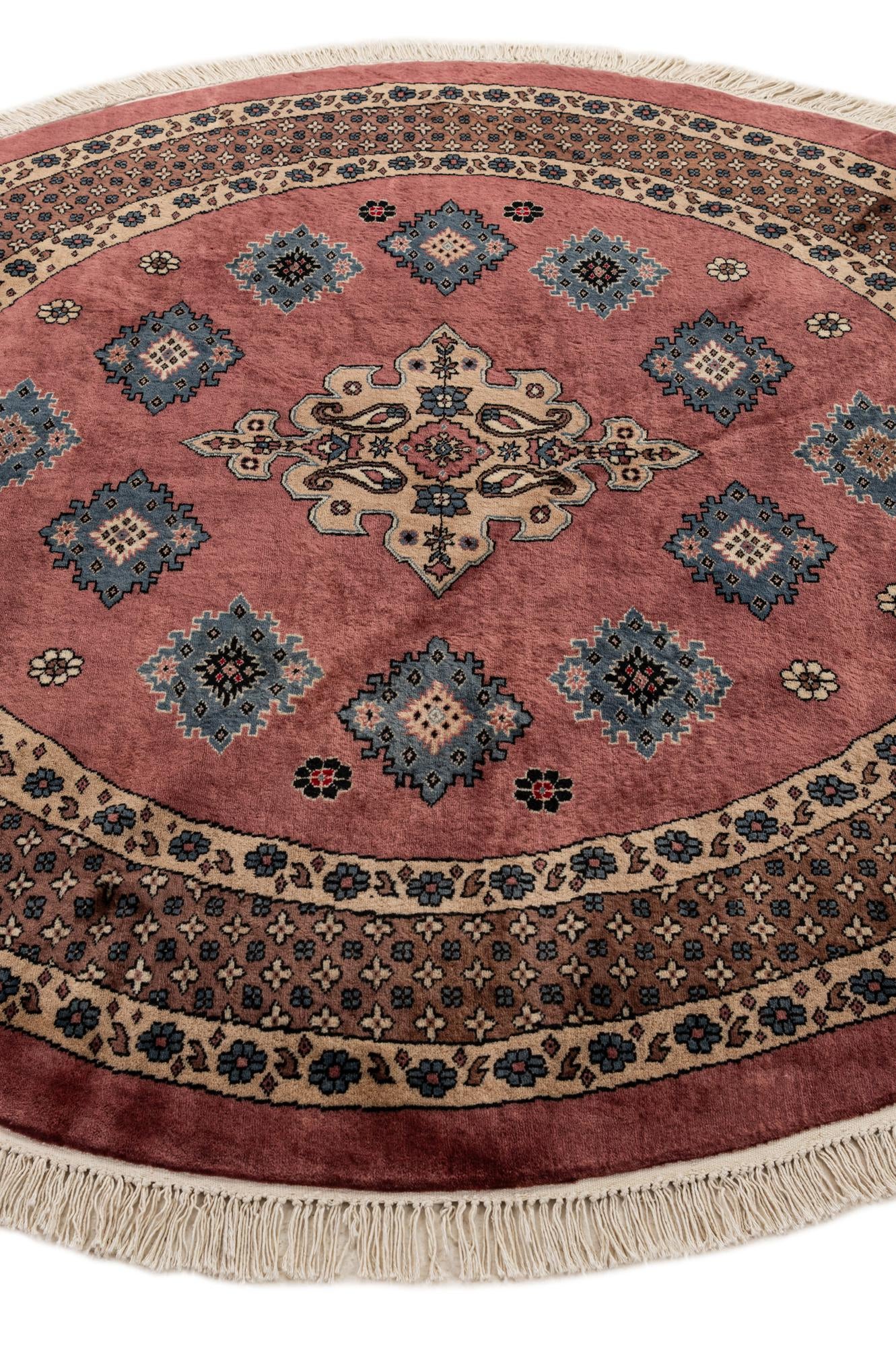5' 11 x 6' Hand Knotted Bokhara Oriental Wool Round Rug