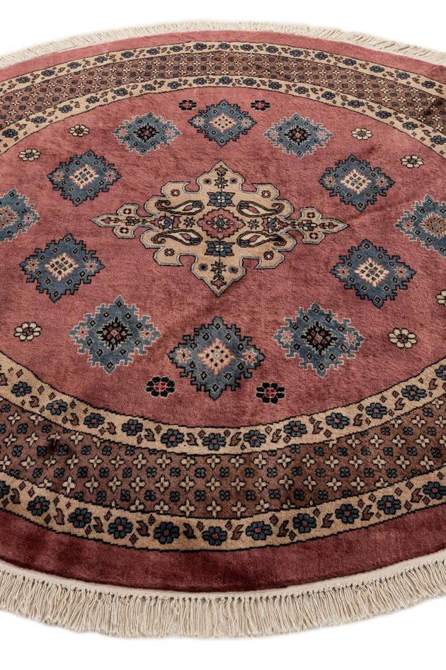 Detail image of 5' 11 x 6' Hand Knotted Bokhara Oriental Wool Round Rug