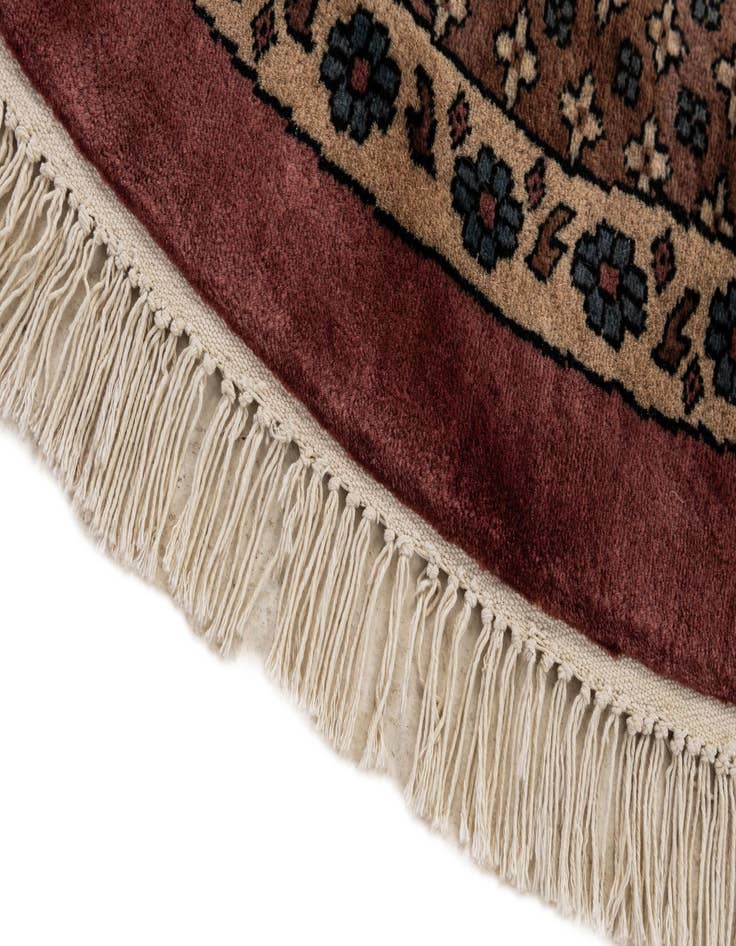 Detail image of 5' 11 x 6'  Hand Knotted Bokhara Oriental Wool Round Rug