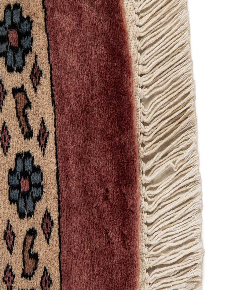 Detail image of 5' 11 x 6'  Hand Knotted Bokhara Oriental Wool Round Rug