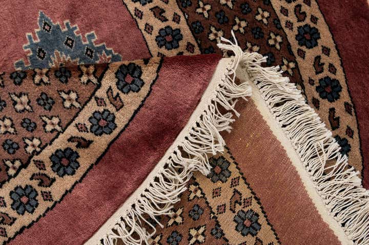 5' 11 x 6' Hand Knotted Bokhara Oriental Wool Round Rug