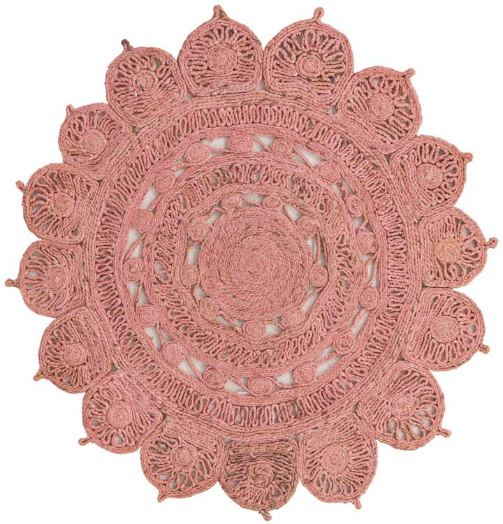4' 1 x 4' 1 Handmade Braided Jute Round Rug