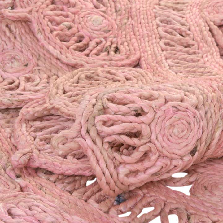 4' 1 x 4' 1 Handmade Braided Jute Round Rug