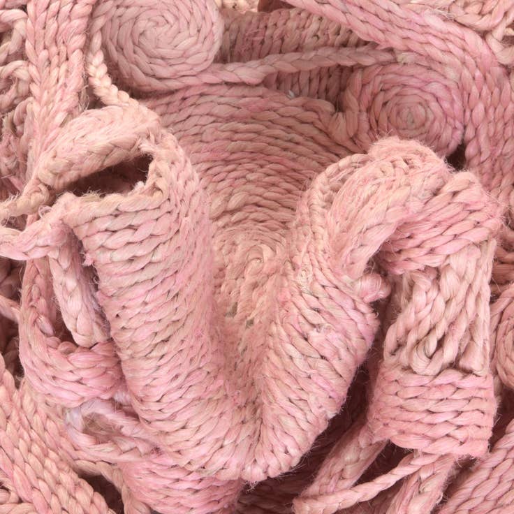 Detail image of Custom Pink Braided Jute Round Rug