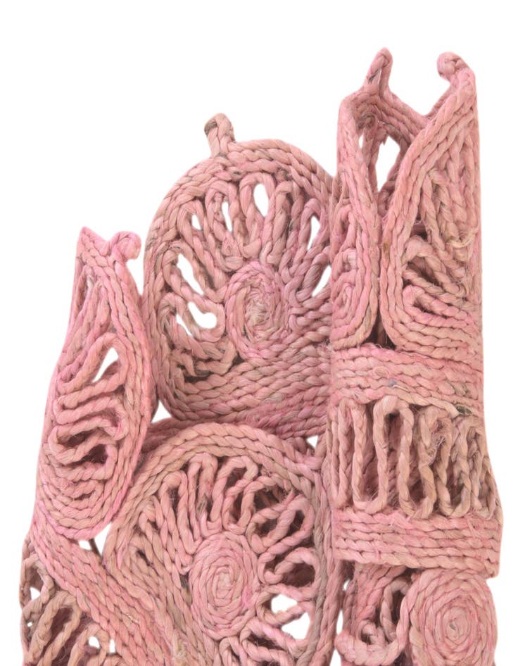 Detail image of Custom Pink Braided Jute Round Rug