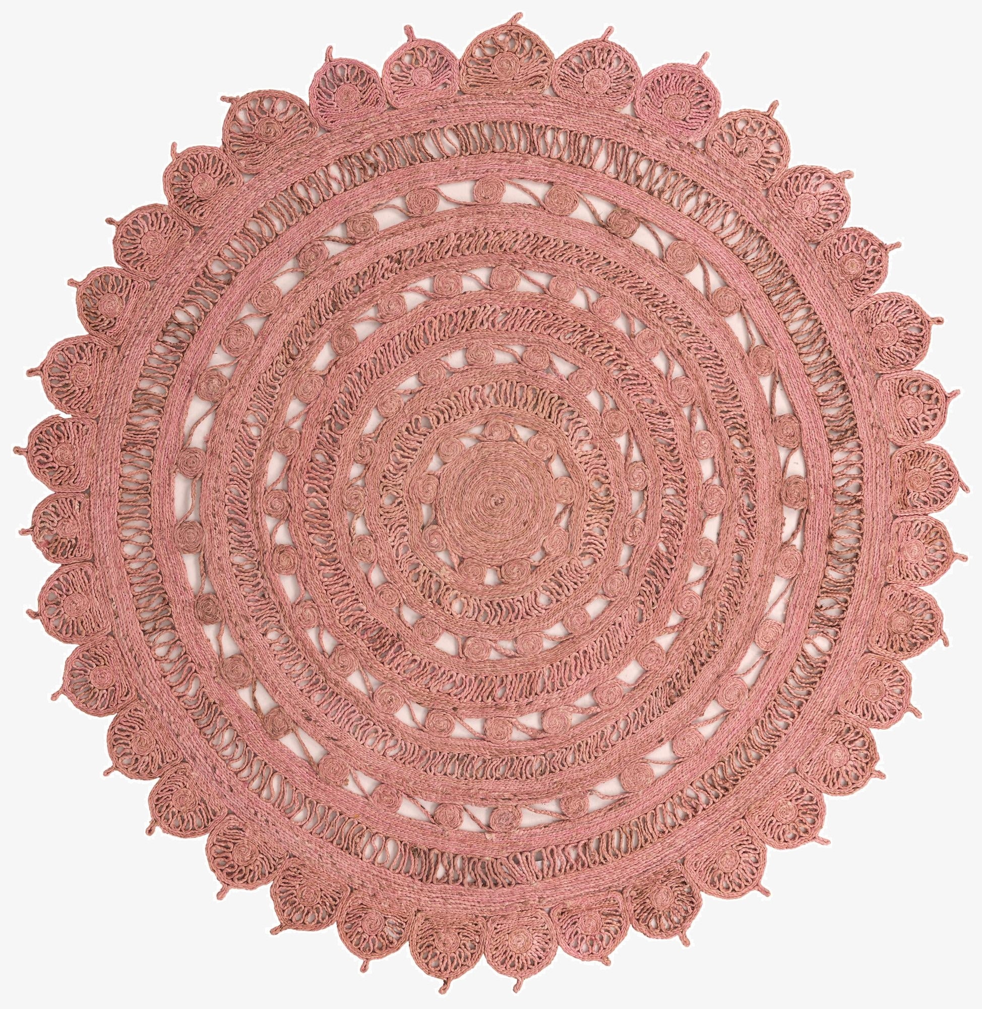 240cm x 240cm  Hand Braided Jute Round Alfombra