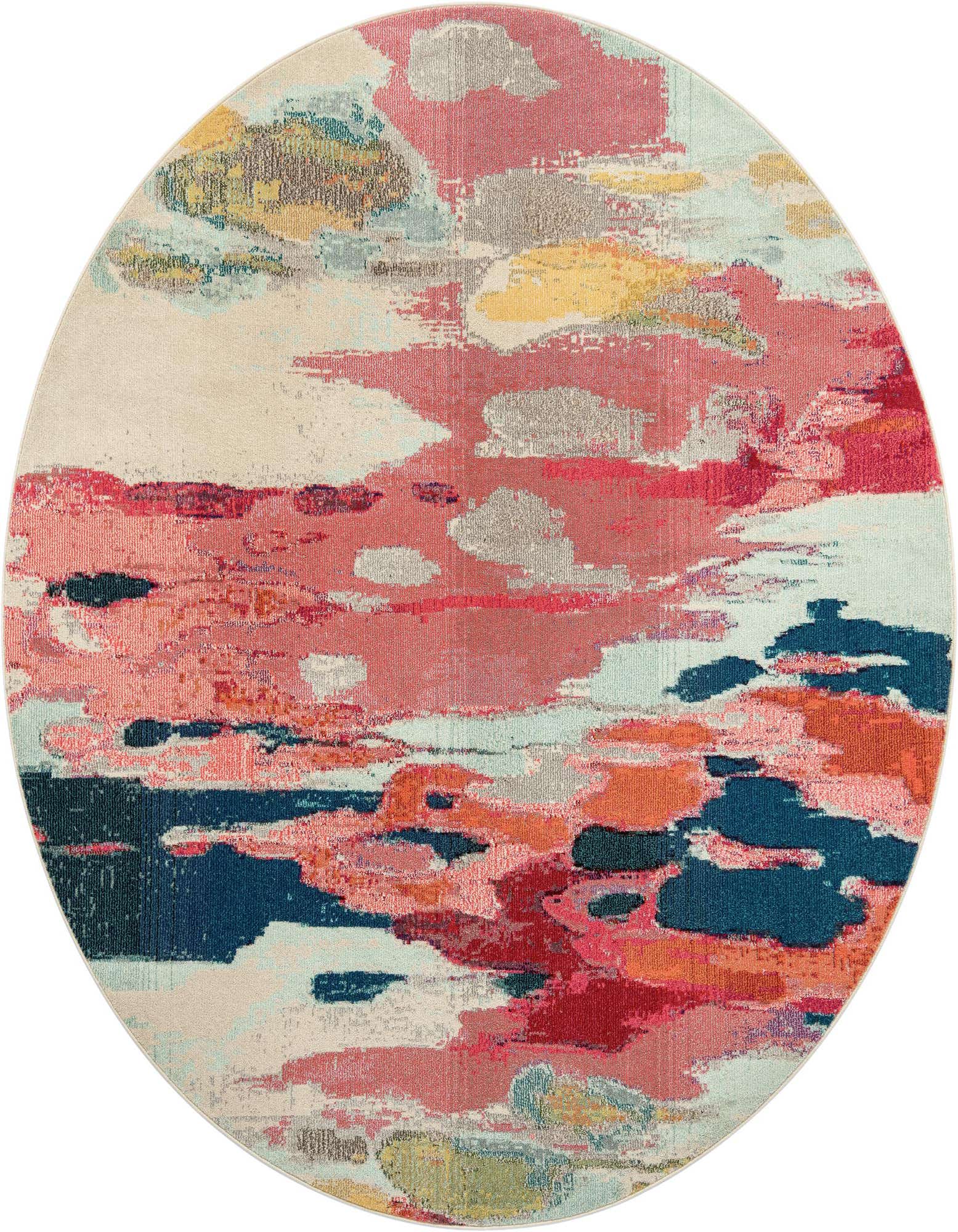7' 10 x 7' 10 Washable Casablanca Round Rug